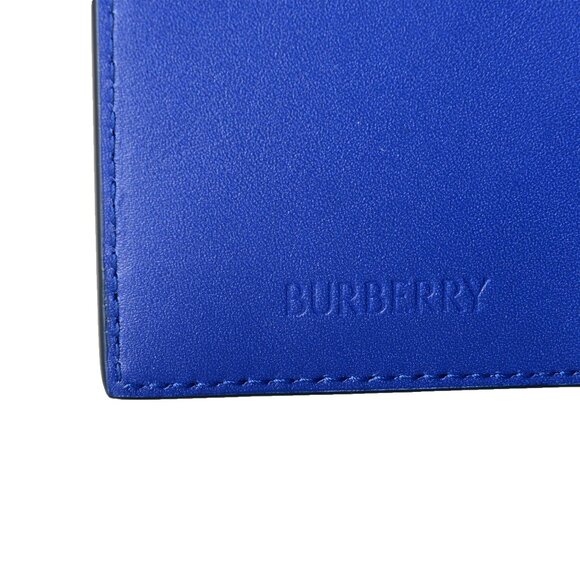Burberry Royal Blue 100% Leather Credit Card Case Wallet - Picture 4 of 5